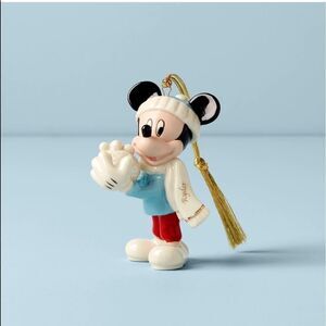 Lenox Disney Mickey with Snowball Ornament NWT